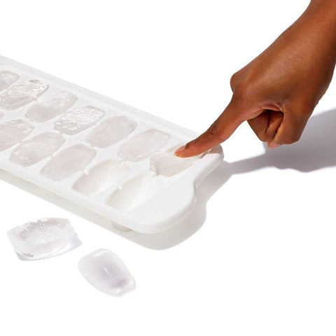 Good Grips 11284400 Ice Cube Tray, 14-Compartment, Plastic, Blue/White, 12.2 in L, 5.6 in W, 1-3/4 in Thick