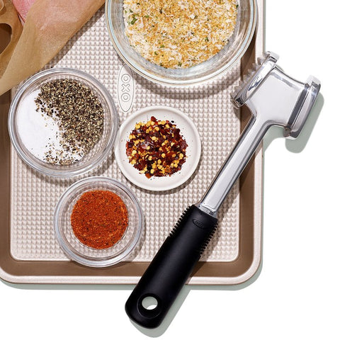 Good Grips 11303000 Meat Tenderizer, 9-3/4 in L, 2.4 in W, Aluminum