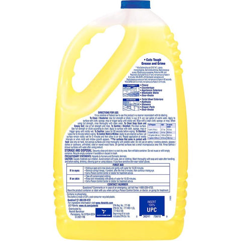 Lysol 1920078626 All-Purpose Cleaner, 40 oz Bottle, Liquid, Fresh Lemon, Clear, Pack of 9