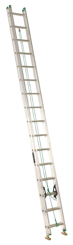 Louisville AE4232PG Extension Ladder, 379 in H Reach, 225 lb, 32-Step, 1-1/2 in D Step, Aluminum