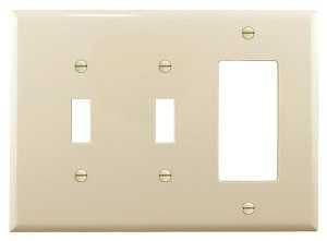 Eaton Wiring Devices PJ226LA Combination Wallplate, 6.76 in L, 4.87 in W, Mid, 3 -Gang, Polycarbonate, High-Gloss