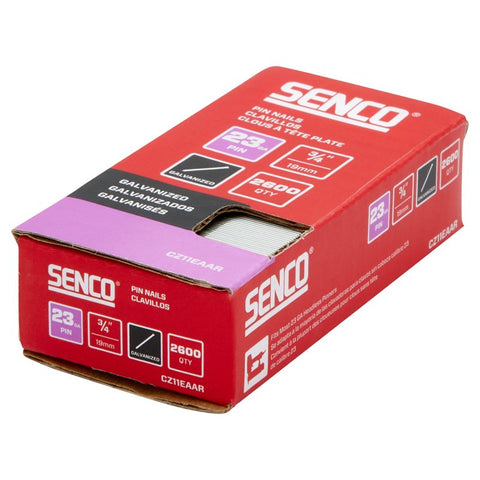 Senco CZ11EAAR Micro Pin Strip, 3/4 in L, 23 ga, Galvanized/Plain, Headless