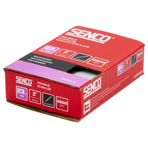 Senco CZ21EAAR Micro Strip Pin Nail, 2 in L, 23 ga, Steel, Galvanized/Plain, Headless Head, Smooth Shank