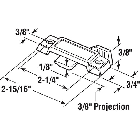 Prime-Line F 2589 Sash Lock, 2-15/16 in L Dimensions, Zinc