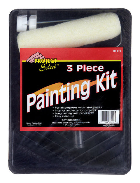 Linzer Project Select Paint Roller Kit Threaded End 9 in. W 3 pc.