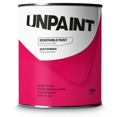 UNPAINT 300 0002 000003 Removable Paint, Clear, 1 gal, 128 to 170 sq-ft Coverage Area, Pack of 4