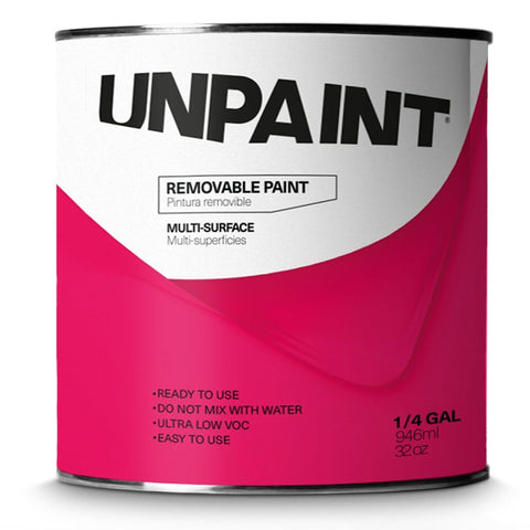 UNPAINT 300 0002 000006 Removable Paint, 1 qt, 128 to 170 sq-ft Coverage Area, Pack of 6
