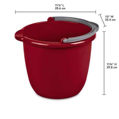 Sterilite 10 qt Bucket Red, Pack of 12