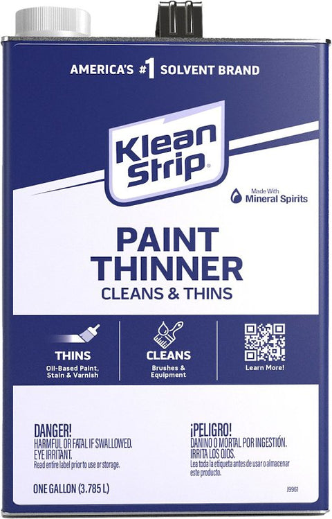 Klean Strip GKPT94002PCA Paint Thinner, Liquid, Aromatic Hydrocarbon, Water White, 1 gal Can, Pack of 4