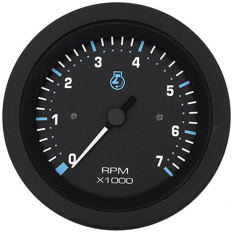 Sierra 68400P Eclipse Series 3″ Black Petrol / Gas 0-7,000 RPM Dial Range Tachometer & Hourmeter Gauge with Outboard Alternator or Coil Sender Code