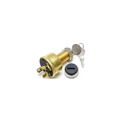 Sierra Conventional 3 Position 1 1/8″ Brass 3 Screw Terminal 12V 15 Amp Ignition Starter Switch