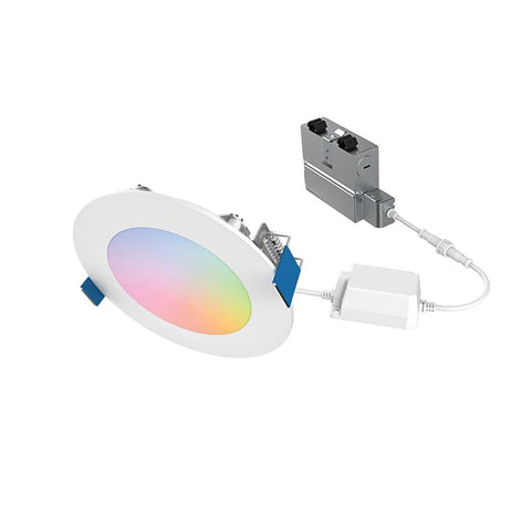 Halo Smart Wi-Fi HLB Series HLB4069WZRGBWMWR Slim Canless Downlight, 9.4 W, 120 V, 1-Lamp, LED Lamp, Plastic, White