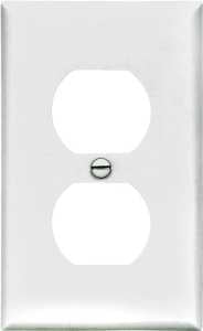 Eaton Wiring Devices BP5132W Wallplate, Standard-Size, 4-1/2 in L, 2-3/4 in W, 1 -Gang, Nylon, White, High-Gloss, Pack of 5
