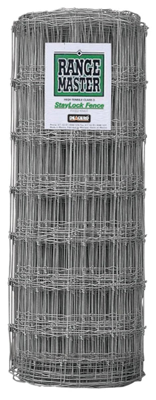 Rangemaster 6970 Series Staylock Fence, 6 in, 49 in H, 330 ft L, 12-1/2 ga, Steel, Galvanized