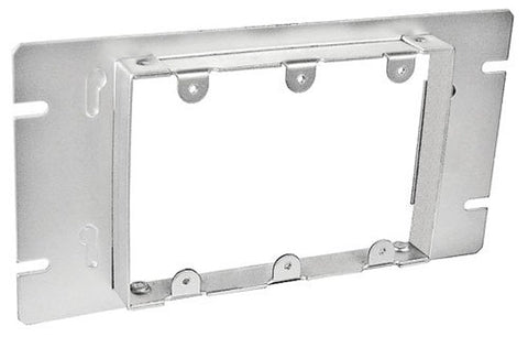 Southwire GBDC-343-UPC Device Ring, 3/4 in L, Rectangular, 3-Gang, Steel, Silver, Galvanized