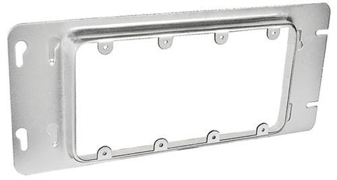 Southwire GBDC-344-UPC Device Ring, 3/4 in L, Rectangular, 4-Gang, Steel, Silver, Galvanized