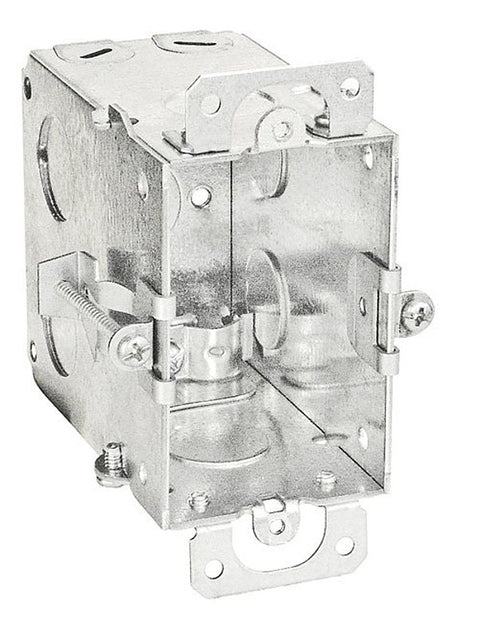 Southwire G601-OWR-UPC Switch Box, 1-Gang, 5-Knockout, 1/2 in Knockout, Steel, Silver, Galvanized