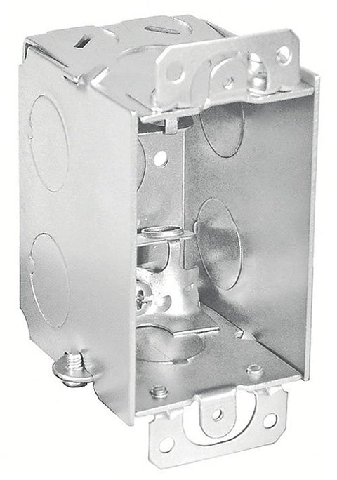 Southwire G601-BX-UPC Switch Box, 1-Gang, 5-Knockout, 1/2 in Knockout, Steel, Silver, Galvanized