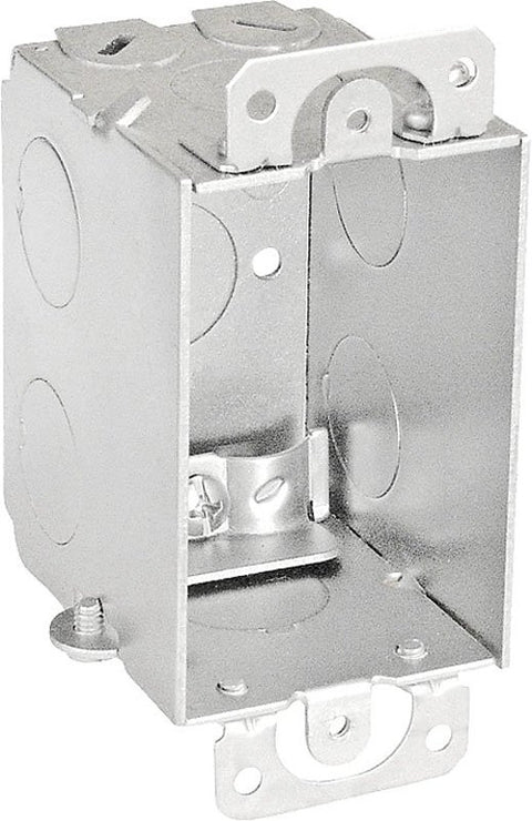 Southwire G601-R-UPC Switch Box, 1-Gang, 5-Knockout, 1/2 in Knockout, Steel, Silver, Galvanized