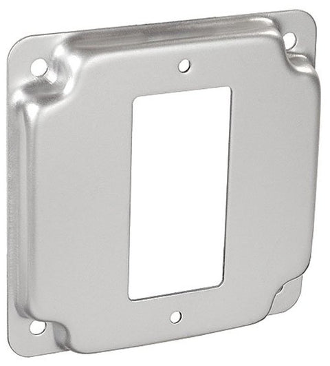 Southwire G1947-UPC Box Cover with GFCI Opening, 1/2 in L, 4 in W, Square, 1-Gang, Steel, Silver, Galvanized
