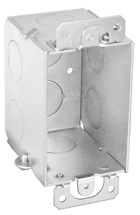 Southwire G601-UPC Switch Box, 1-Gang, 8-Knockout, 1/2 in Knockout, Steel, Silver, Galvanized