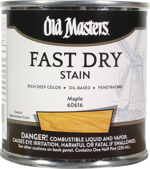 Old Masters 60616 Fast Dry Stain, Maple, Liquid, 1/2 pt