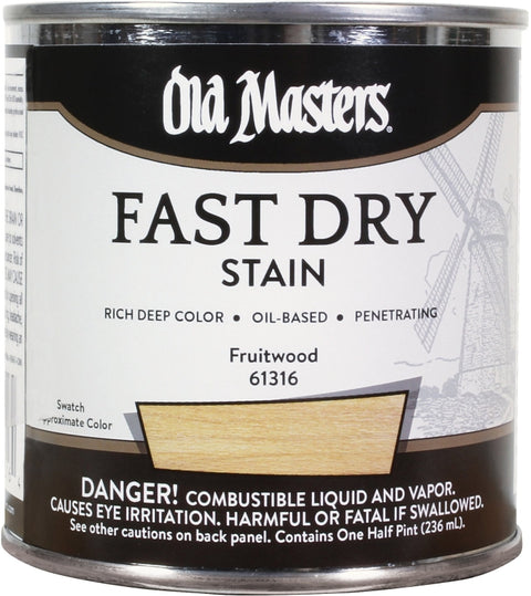 Old Masters 61316 Fast Dry Stain, Fruitwood, Liquid, 1/2 pt