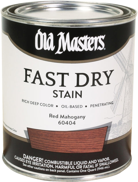Old Masters 60404 Fast Dry Stain, Red Mahogany, Liquid, 1 qt