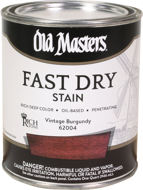 Old Masters 62004 Fast Dry Stain, Vintage Burgundy, Liquid, 1 qt