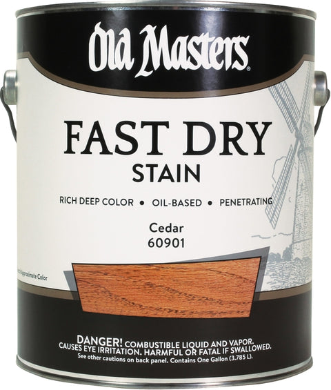 Old Masters 60901 Fast Dry Stain, Cedar, Liquid, 1 gal, Pack of 2