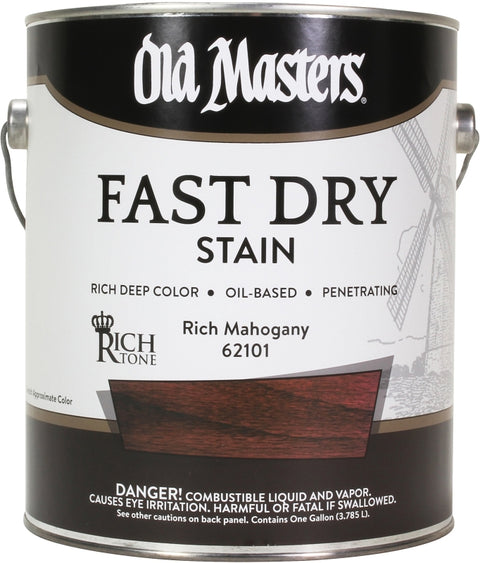 Old Masters 62101 Fast Dry Stain, Rich Mahogany, Liquid, 1 gal, Pack of 2