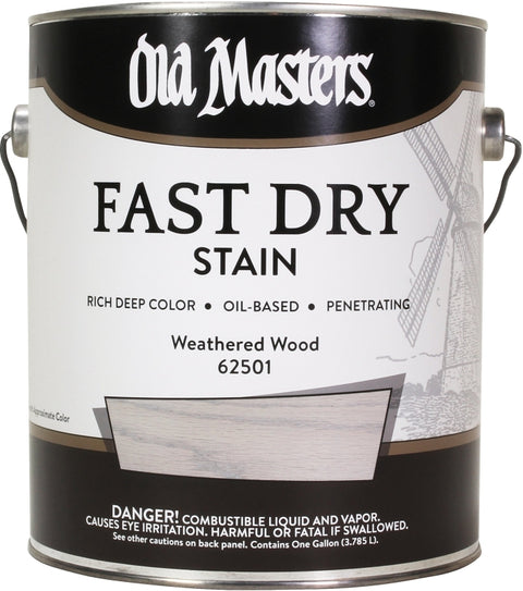 Old Masters 62501 Fast Dry Stain, Weathered Wood, Liquid, 1 gal, Pack of 2