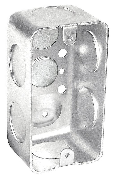 Southwire G19281-3/4-UPC Deep-Drawn Handy Box, 7-Knockout, 1/2, 3/4 in Knockout, Steel, Silver, Galvanized