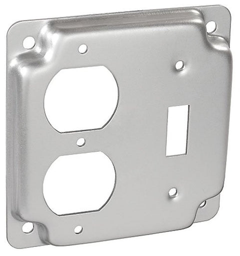 Southwire G1941-UPC Box Cover, 1/2 in L, 4 in W, Square, 2-Gang, Steel, Silver, Galvanized