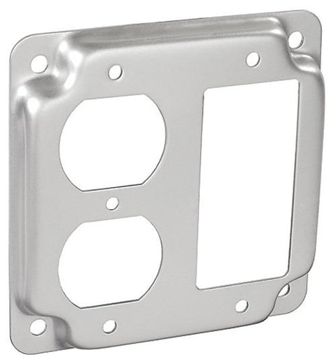 Southwire G1951-UPC Box Cover, 1/2 in L, 4 in W, Square, 3-Gang, Steel, Silver, Galvanized