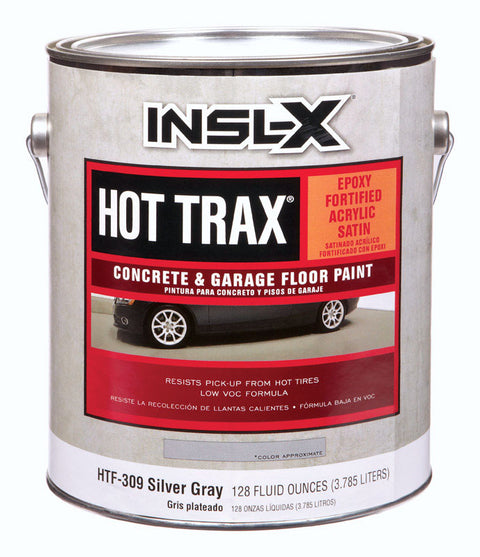 Hot-Trax Water Based Satin Concrete & Garage Floor Paint 1 gal. Silver Gray