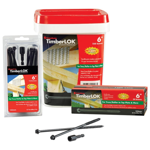FastenMaster TimberLok Wood Screws Hex Coarse No. 8 8 in. L Epoxy Black