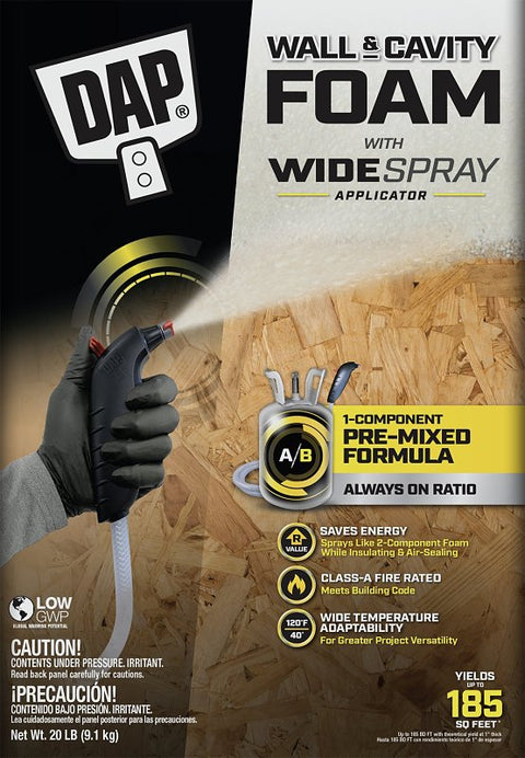 DAP 7565000352 Wall and Cavity Foam Sealant, Cream, 24 hr Functional Cure, 40 to 120 deg F, 20 lb