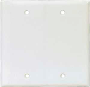 Eaton Cooper Wiring PJ23W Wallplate, 8 in L, 1/4 in W, 2 -Gang, Polycarbonate, White, High-Gloss, Box Mounting