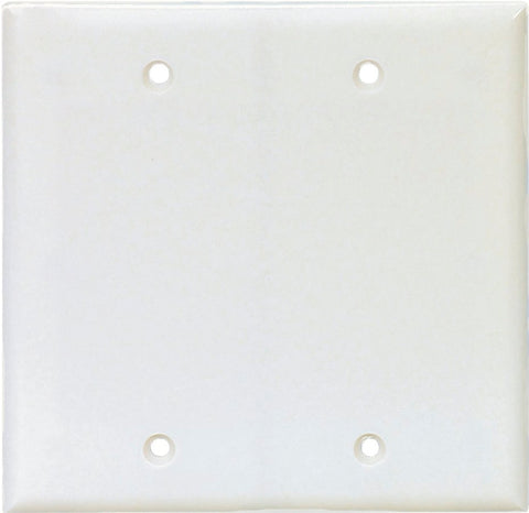 Eaton Cooper Wiring PJ23W Wallplate, 8 in L, 1/4 in W, 2 -Gang, Polycarbonate, White, High-Gloss, Box Mounting