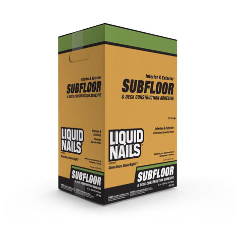 Liquid Nails Subfloor & Deck Synthetic Rubber Construction Adhesive 28 oz, Pack of 12