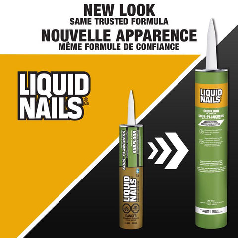 Liquid Nails Subfloor & Deck Synthetic Rubber Construction Adhesive 28 oz, Pack of 12
