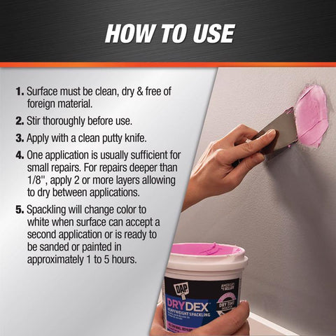 DAP DryDex Ready to Use White Spackling Compound 1 qt, Pack of 6