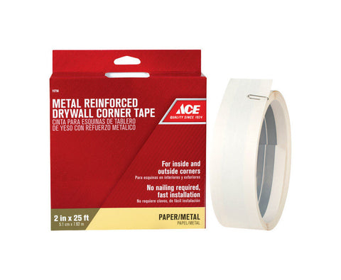 Ace Corner Tape Metal Reinforced Self Adhesive 2 in. W x 25 ft. L