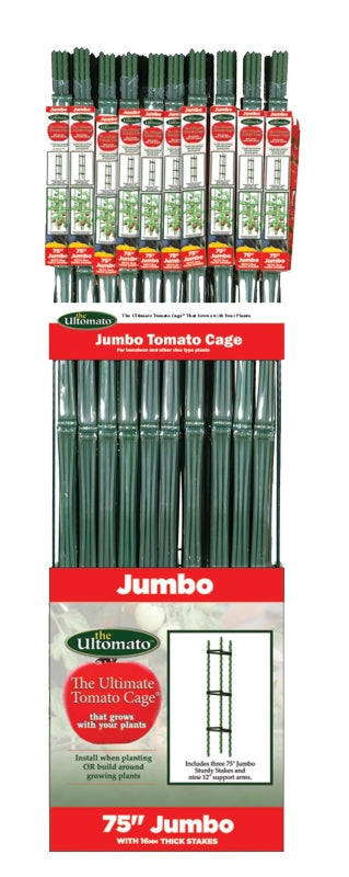 Gardener's Blue Ribbon Jumbo Ultomato TMC60JB Tomato Plant Cage, 75 in H, Metal/Plastic, Green