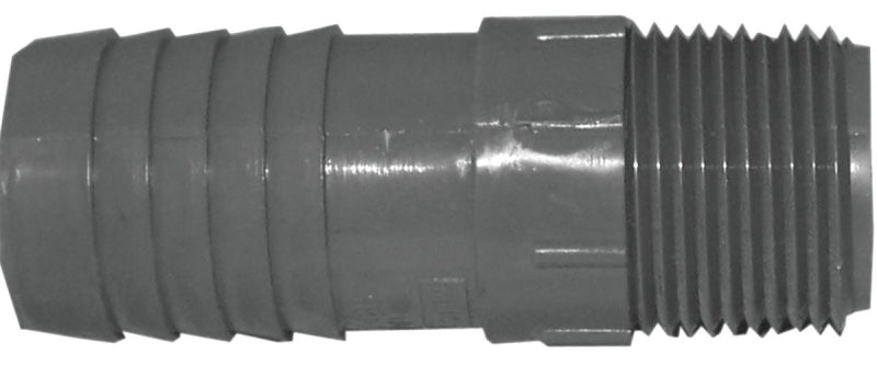 Boshart UPPRA-0705 Pipe Adapter, 3/4 x 1/2 in, MPT x Insert, Polyethyl ...
