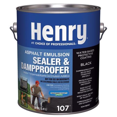 Henry HE107046 Emulsion Sealer, Black, 3.41 L Can, Liquid, Pack of 4