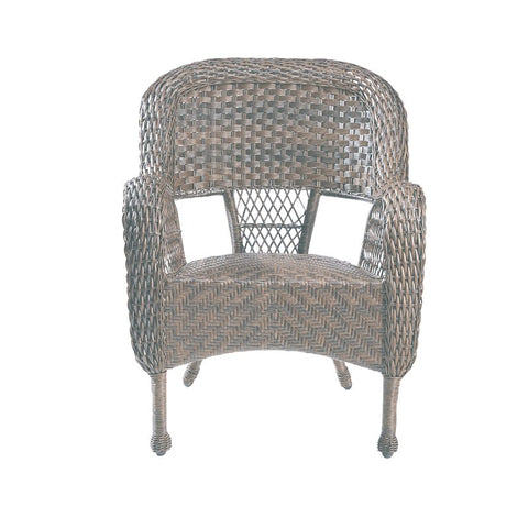 PATIO CHAIR STACKNG WICKER BRN