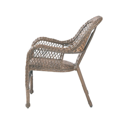 PATIO CHAIR STACKNG WICKER BRN
