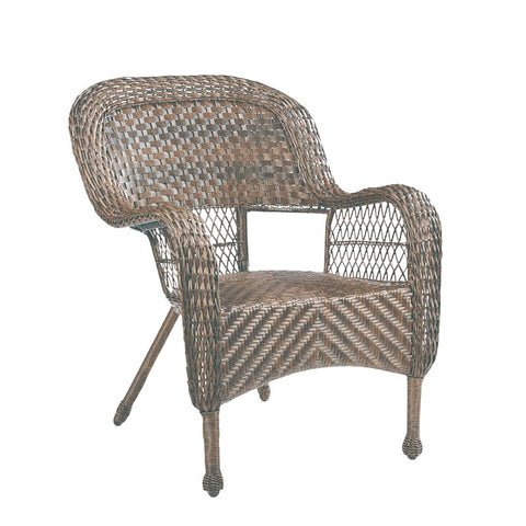 PATIO CHAIR STACKNG WICKER BRN